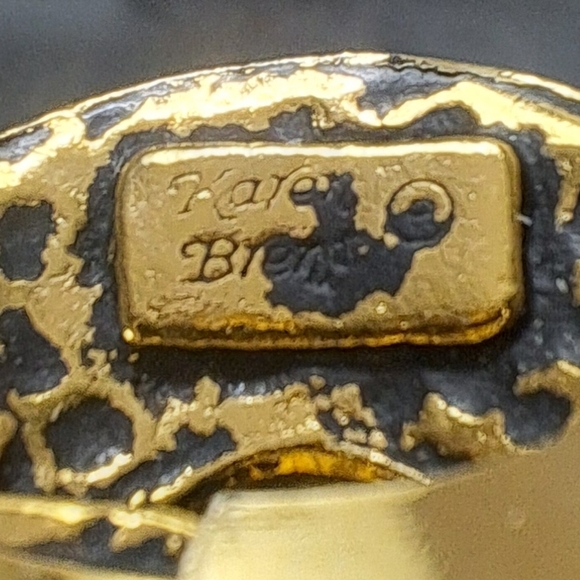 Vintage 1970's Karen Brent Adjustable Size Cocktail Ring. - Picture 5 of 7